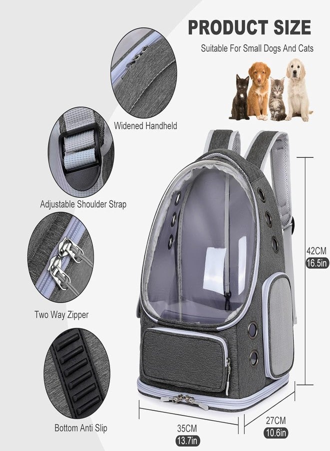 EVVIX Cat Backpack Carrier, Pet Cat Carrier with Ventilated Design for Carrying Puppy Cats, Pet Carrier Back Pack Bag Space Capsule for Traveling/Hiking/Camping/Outdoors (Grey) - Image 3